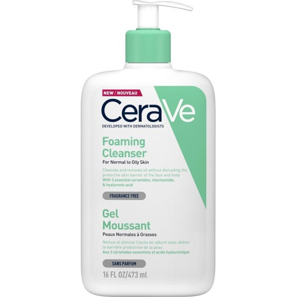 CeraVe Gel Καθαρισμού Foaming Gel Normal To Oily για Κανονικές Επιδερμίδες 473ml