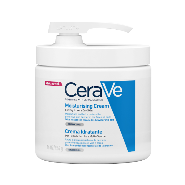 CeraVe Moisturising Cream Ενυδατική Κρέμα για Ξηρό έως Πολύ Ξηρό Δέρμα με Αντλία 454gr