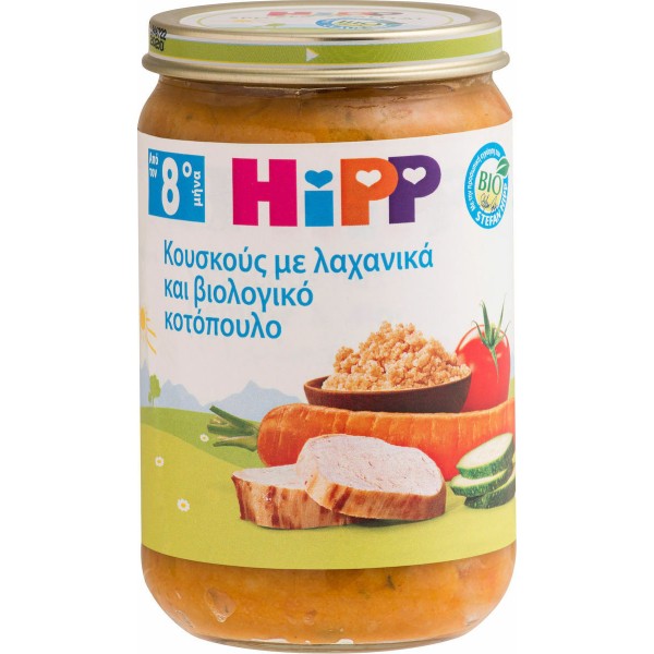 Hipp Βρεφικό Γεύμα Κους-Κους με Λαχανικά & Κοτόπουλο Χωρίς Γλουτένη για 8m+ 220gr Hipp Βρεφικό Γεύμα Κους-Κους με Λαχανικά & Κοτόπουλο Χωρίς Γλουτένη για 8m+ 220gr