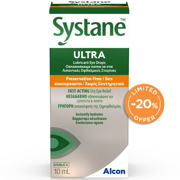 Systane Ultra Promo Λιπαντικές Οφθαλμικές Σταγόνες Χωρίς Συντηρητικά, 10ml