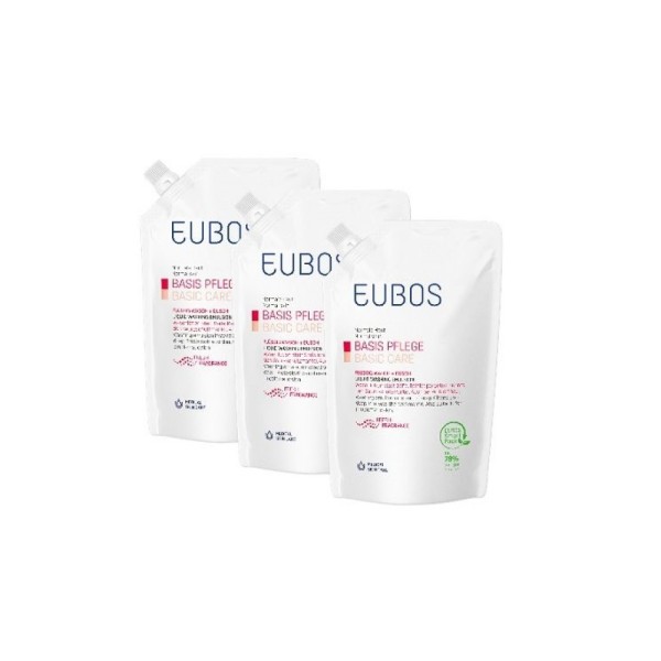 Eubos Promo 2+1 Δώρο Basic Care Refill Red Βασική Φροντίδα Υγρό Καθαρισμού, 400ml