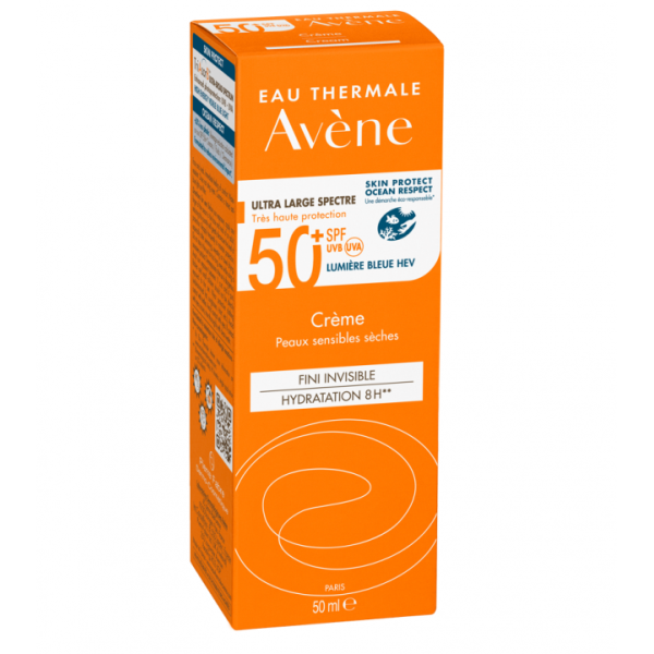 Avene Eau Thermale Cream SPF50+ Αντιηλιακή Κρέμα Προσώπου για Ξήρο Ευαίσθητο Δέρμα 50ml