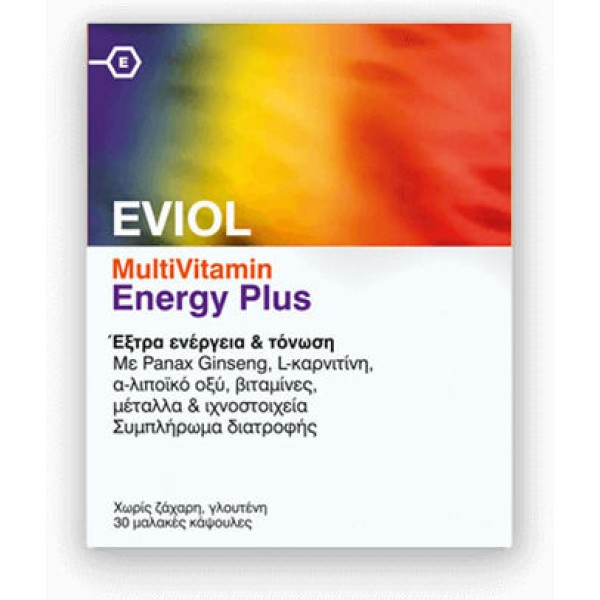 Eviol MultiVitamin Energy Plus Πολυβιταμίνη για Ενέργεια 30 x 1 μαλακές κάψουλες