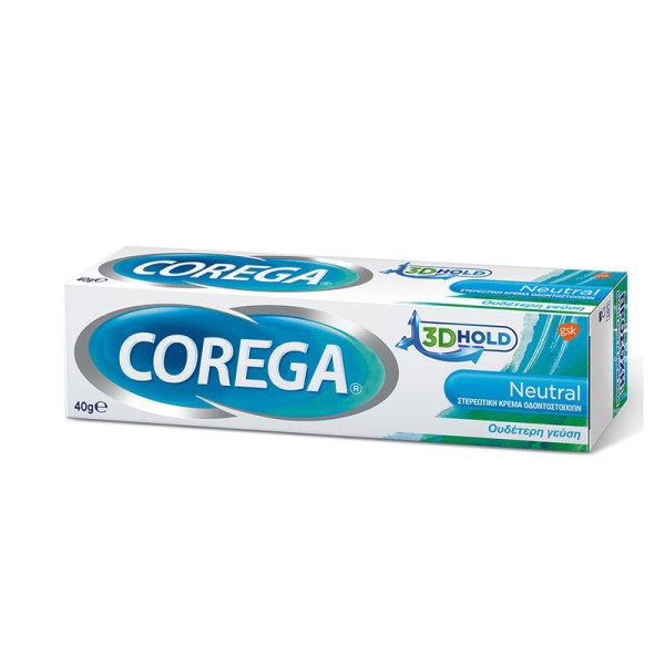 Corega 3D Hold Neutral Στερεωτική Κρέμα Οδοντοστοιχιών 40 gr