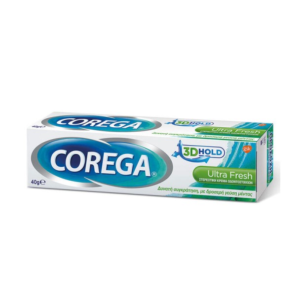 Corega 3D Hold Ultra Fresh Στερεωτική Κρέμα Οδοντοστοιχιών 40 gr
