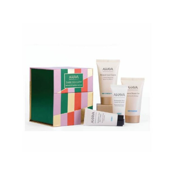 AHAVA Refresh & Hydrate Express Hyaluronic Acid Cream 15ml, Hyaluronic Acid Leave-on Mask 15ml, Mineral Shower Gel 40ml & Mineral Hand Cream 40ml