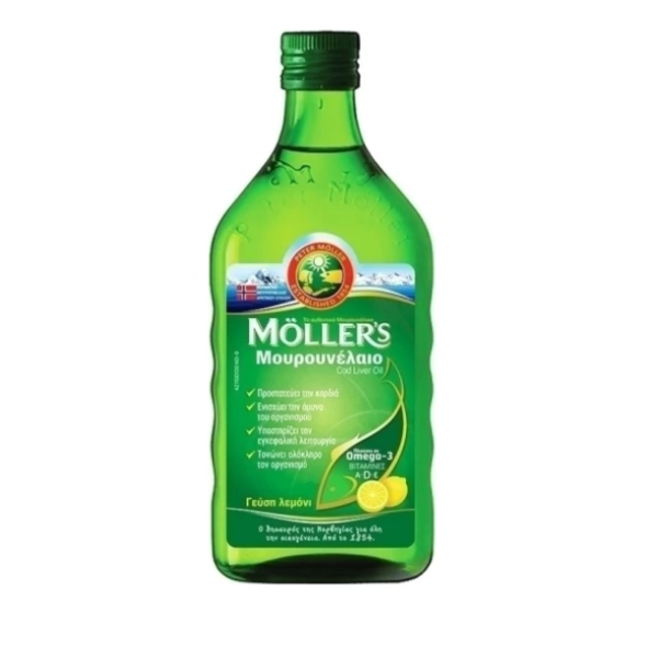 Mollers Cod Liver Oil, Μουρουνέλαιο με Γεύση Λεμόνι 250ml