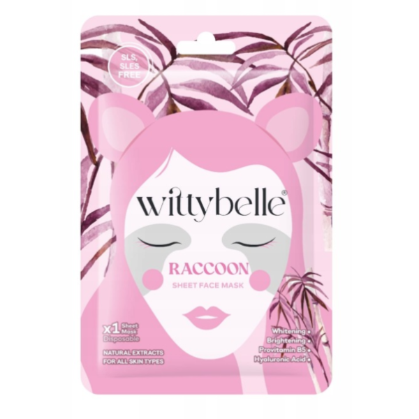 WITTYBELLE RACCOON SHEET FACE MASK WITTYBELLE RACCOON SHEET FACE MASK