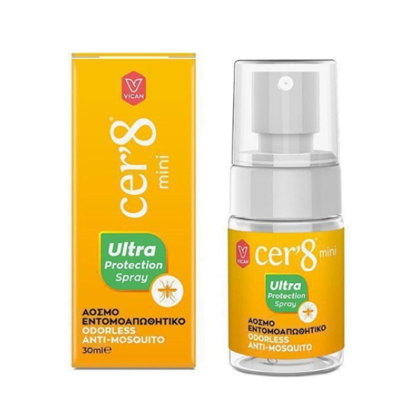 Vican Cer'8 Mini Ultra Protection Spray, Άοσμο Εντομοαπωθητικό, 30ml Vican Cer'8 Mini Ultra Protection Spray, Άοσμο Εντομοαπωθητικό, 30ml