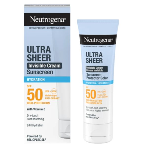 Neutrogena Ultra Sheer Invisible Cream Hydration Αντηλιακή Κρέμα Προσώπου με Δείκτη προστασίας SPF50 για 24ωρη Ενυδάτωση 50ml