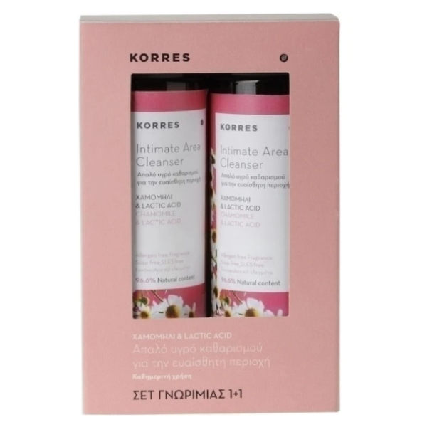 Korres Promo 1+1 Intimate Area Cleanser με Χαμομήλι & Lactic Acid 250ml & 250ml Korres Promo 1+1 Intimate Area Cleanser με Χαμομήλι & Lactic Acid 250ml & 250ml