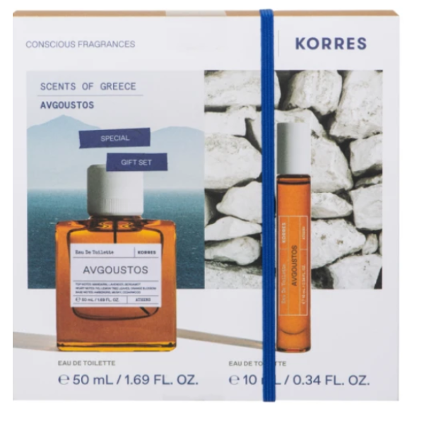 Korres Scents of Greece Promo Pack με Avgoustos Eau de Τoilette, 50ml & Avgoustos Eau de Τoilette, 10ml, 1σετ Korres Scents of Greece Promo Pack με Avgoustos Eau de Τoilette, 50ml & Avgoustos Eau de Τoilette, 10ml, 1σετ