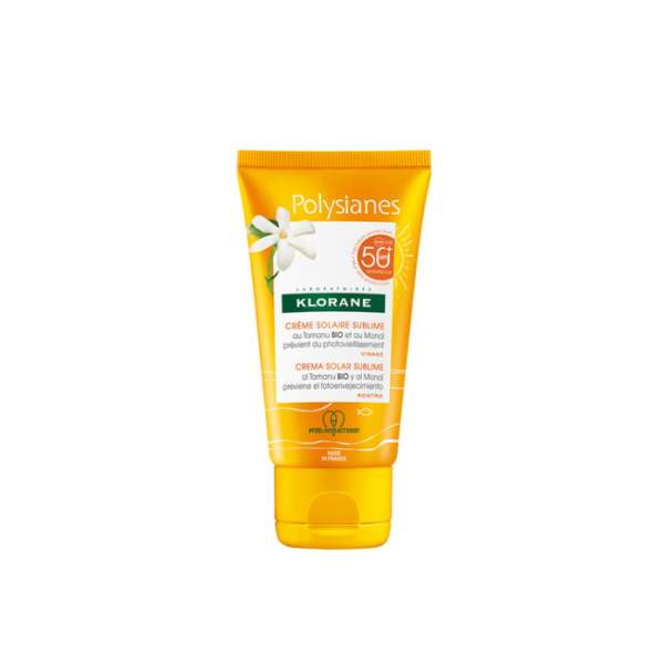 Klorane Polysianes Sublime Sun Cream SPF50+ Αντηλιακή Kρέμα με Βιολογικό Tamanu και Monoi 50ml