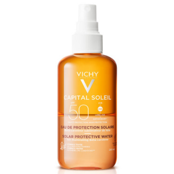 Vichy Capital Soleil Protective Water Hydrating SPF50 Αντιηλιακό Νερό Υψηλής Προστασίας με Υαλουρονικό Οξύ 200ml