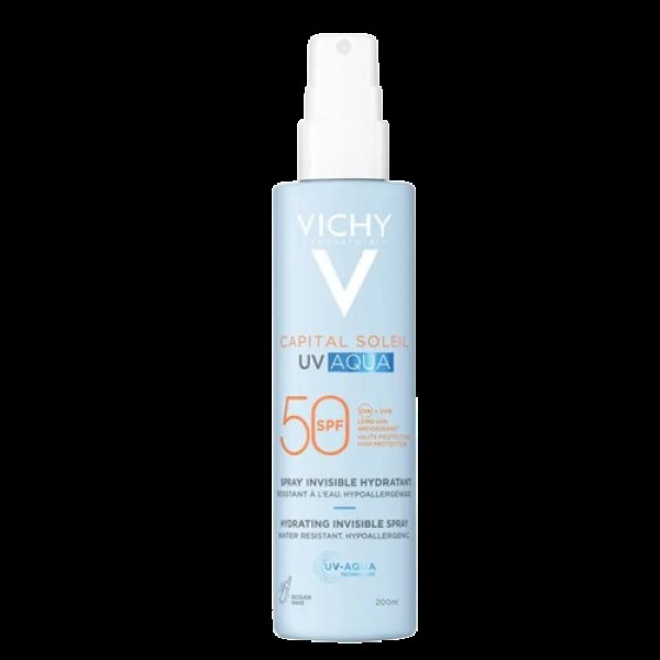 Vichy Capital Soleil UV Aqua Spf50 - Αντηλιακό Ενυδατικό Γαλάκτωμα Σώματος Σε Σπρέι, 200ml