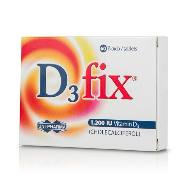 Uni-Pharma D3 Fix Βιταμίνη D3, 1.200iu 60tabs
