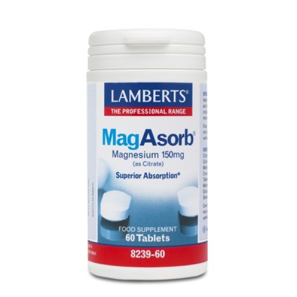 Lamberts Mag Asorb 60 Ταμπλέτες Magnesium 150mg as Citrate-κιτρικό μαγνήσιο