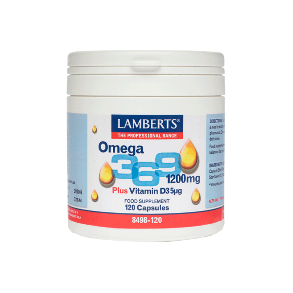 Lamberts Omega 3,6,9 120 Κάψουλες Με προσθήκη 5_g Βιταμίνης D3