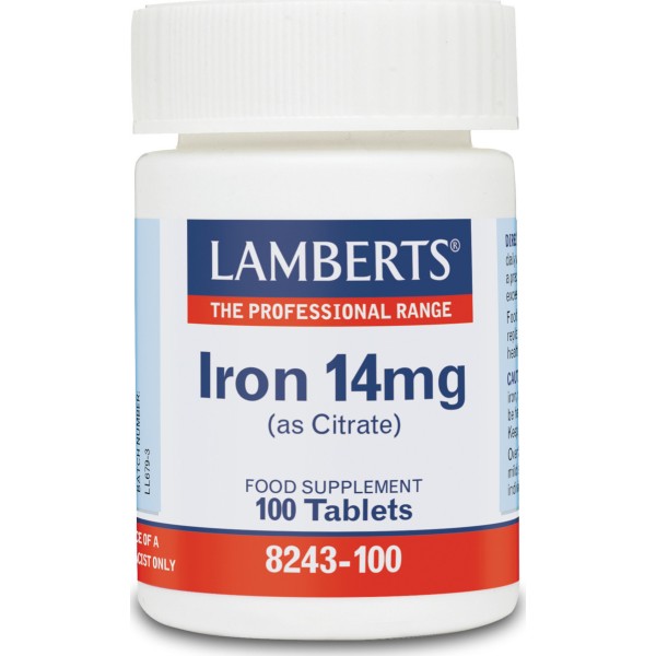 Lamberts Iron (as Citrate) 14mg 100 ταμπλέτες