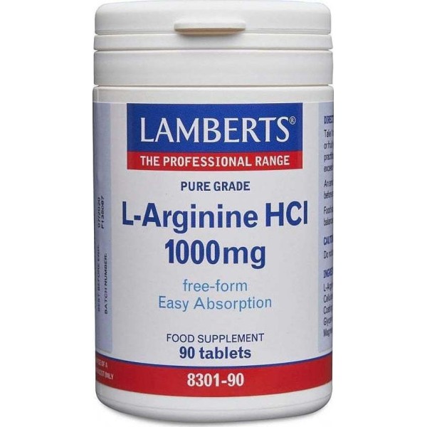 Lamberts L-Arginine HCl 1000mg 90 ταμπλέτες Unflavoured