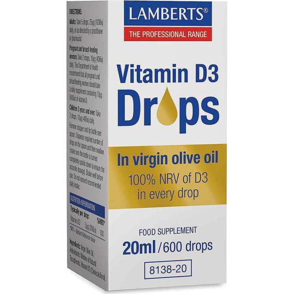 Lamberts Vitamin D3 Drops Βιταμίνη για Ανοσοποιητικό 200iu 20ml