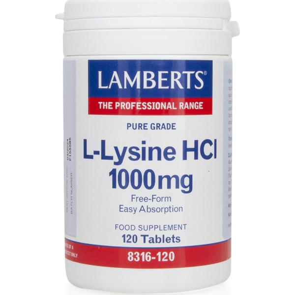 Lamberts L-Lysine HCL 1000mg 120 ταμπλέτες